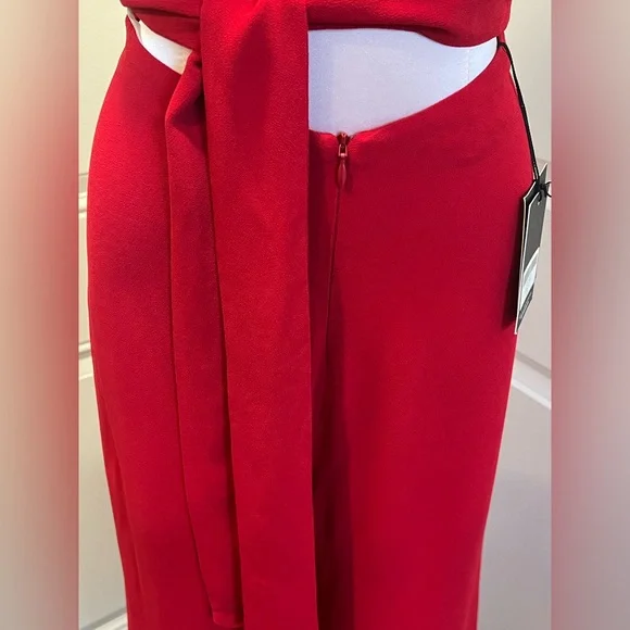 Reformation NEW Patti Jumpsuit in Cherry Red Romper Flare Wide Leg Sz 2 RARE - Picture 5 of 15